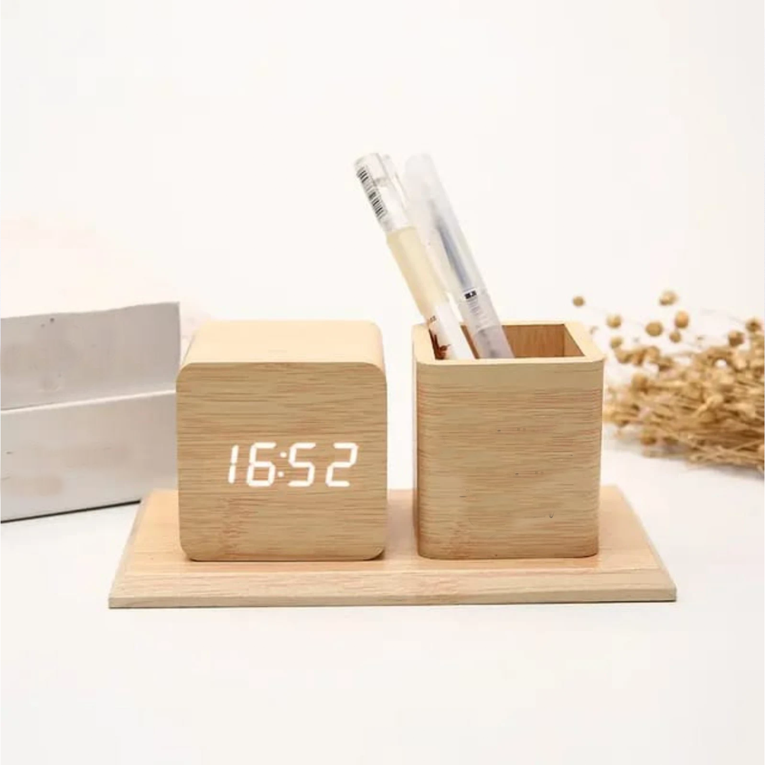 Wooden Clock & Holder - Image 2