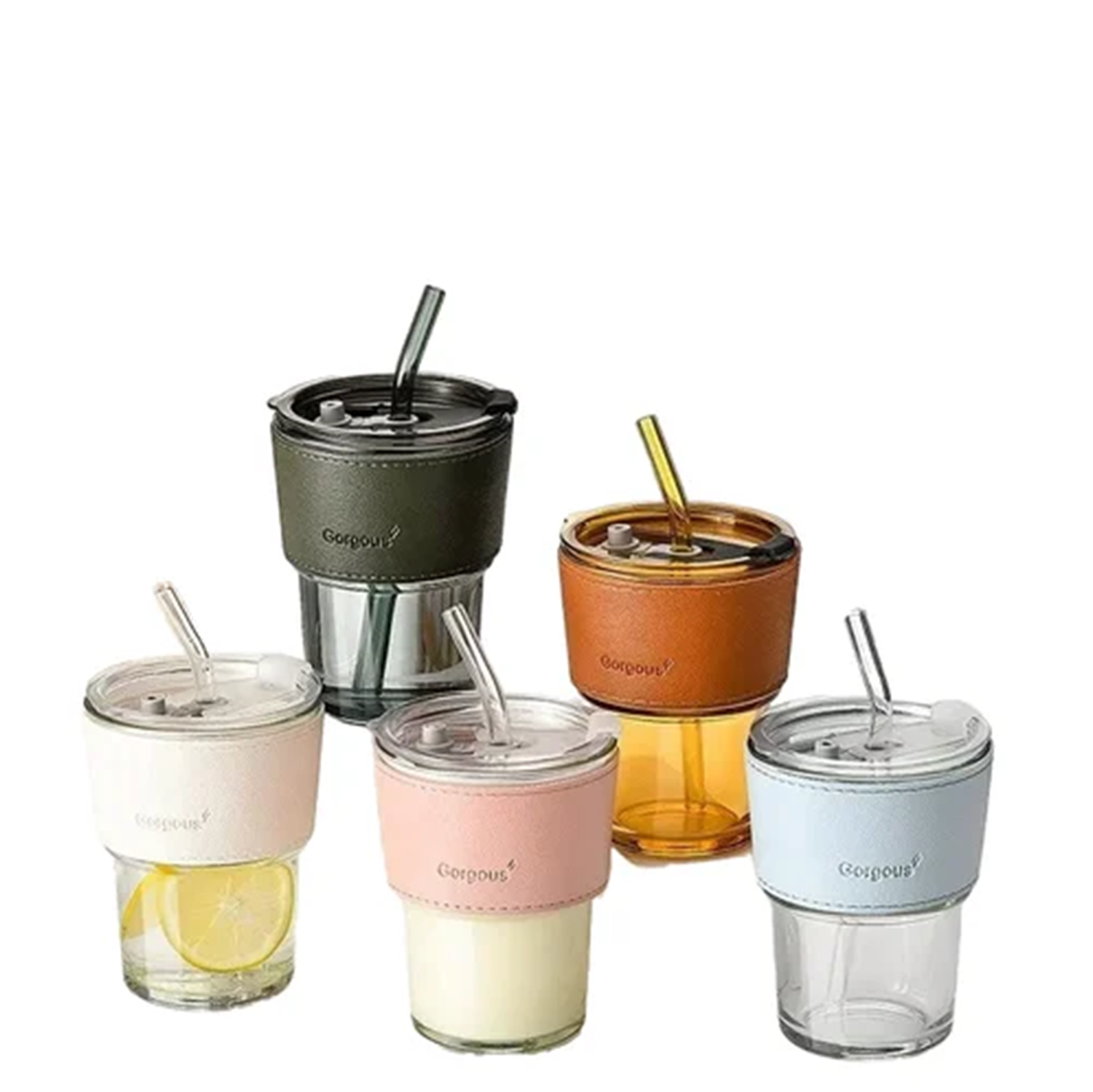 Leather Sleeve Mug With Straw