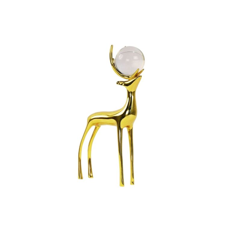 Gold Reindeer Sculpture