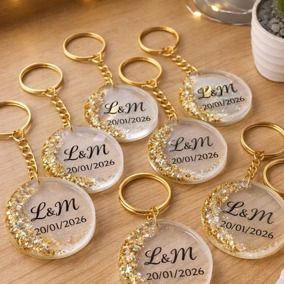 resin wedding keychain