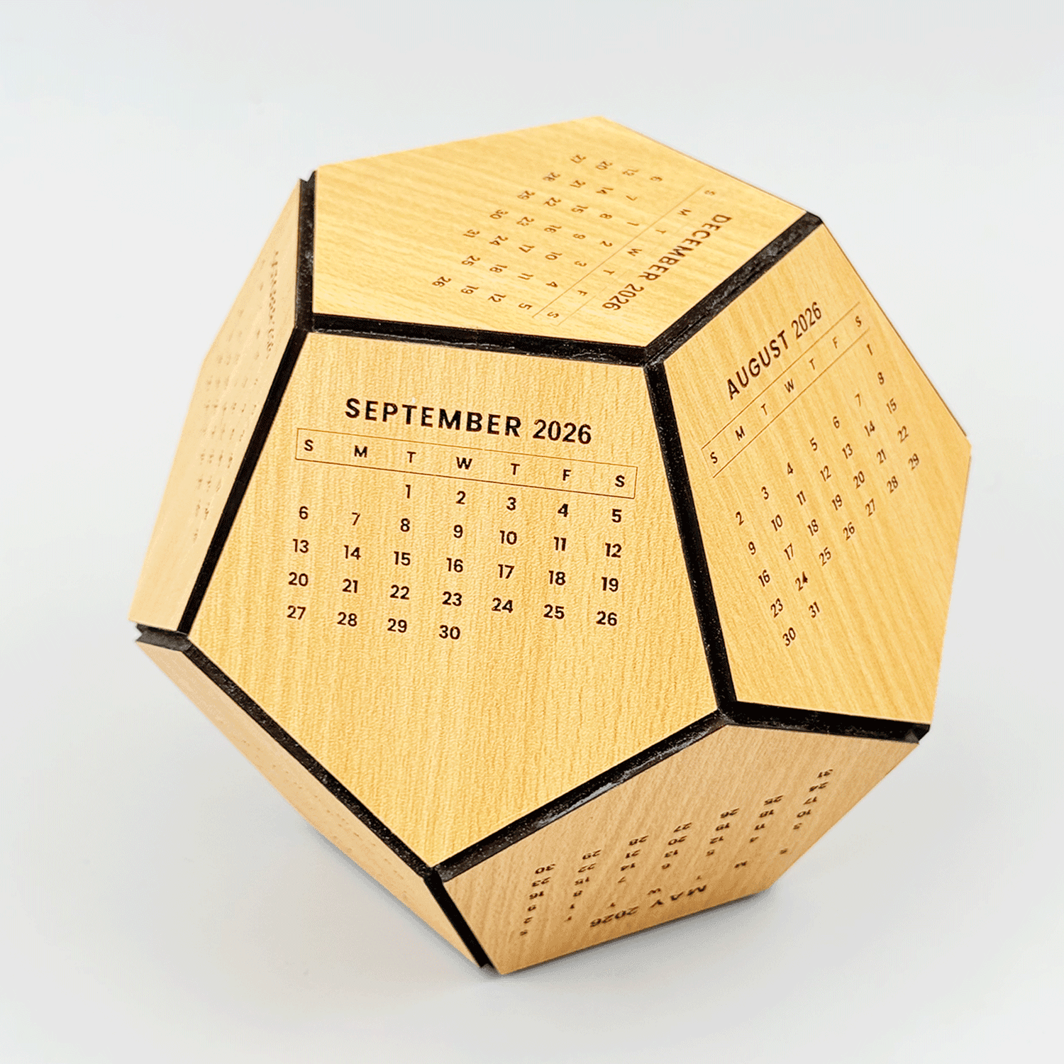 Geometric Wooden Desk Calendar
