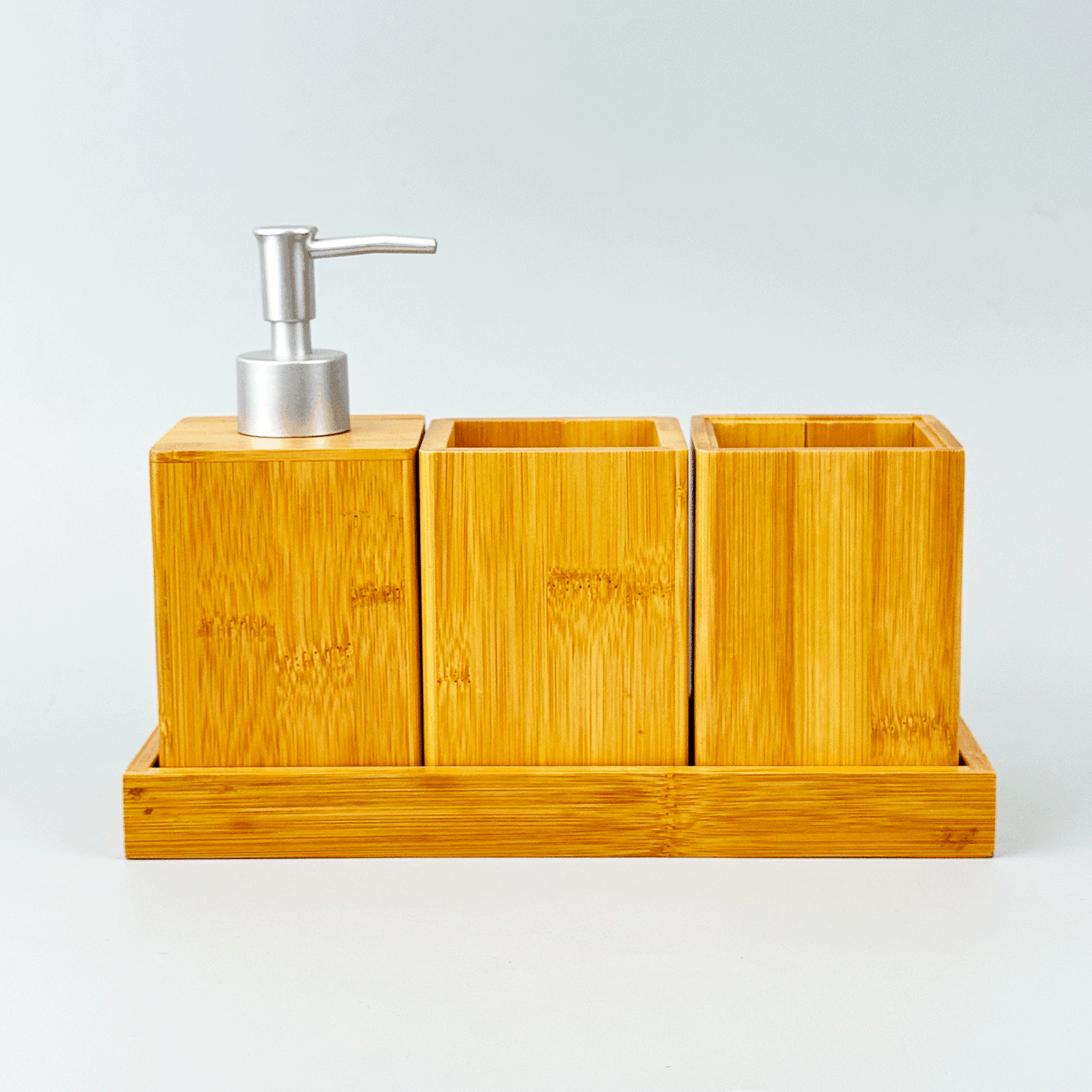Premium Bamboo Bathroom Organizer Set