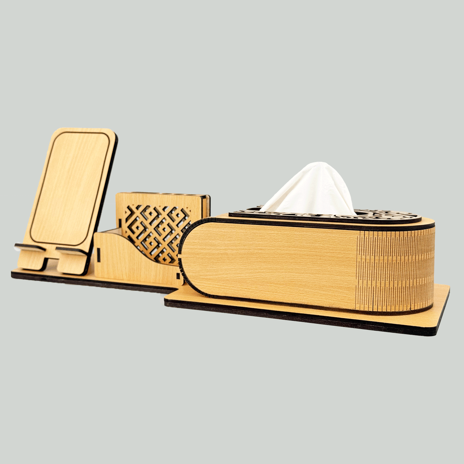 Wooden Executive Desk Organizer Set
